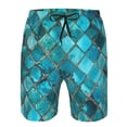 thumbnail image 3 of Saiise Square Glass Mosaic Print Men's Swim Trunks Hawaiian Bathing Suit Swimsuits Beach Shorts with Pockets-X-Large, 3 of 6