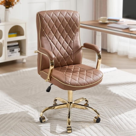 brown and gold office desk product