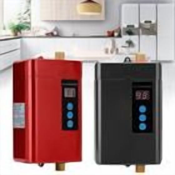 For Shower Kitchen Small Electric Tankless Instant Hot Water Heater 3000W 110V with the Size Approx. 24x13.5x6.5cm PC, Copper