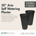 thumbnail image 2 of Tierra Verde 2 Pack Aria Indoor Outdoor Self Watering Planter, 12.5"W x 20"H, 2 of 10