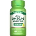 thumbnail image 1 of Suplemento Nature's Truth, cápsulas blandas veganas con omega 3, 60 unidades, 1 of 5