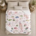 thumbnail image 5 of Whimsical Golf Pattern Pink Golf Bags Clubs Watercolor, Playful Golf Art Scene, Warm Flannel Blanket for Clubhouse and Game Room, Golf Lovers Father's Day Gift, Artistic Home Decor, 5 of 9