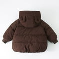 thumbnail image 3 of NAISIBABY Toddler Boys Girls Quilted Coat, Cute Hooded Full Zipper Thicken Warm Kids Winter Jacket with Pockets Coffee 2T, 3 of 3