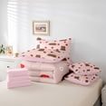 thumbnail image 6 of Castle Fairy Kawaii Capybara Twin Bedding Sets 7-Piece for Kids Children,Cartoon Animal Bedding Comforter Set Microfiber,Red Strawberry Flowers Breathable Sheet Sets,Super Cozy Room Decor,Reversible, 6 of 8