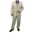 thumbnail image 2 of Sharp Mens 2pc. 2-B Comfortable Stretch Waist Suit w/1 Pair Socks - Beige 56L, 2 of 4
