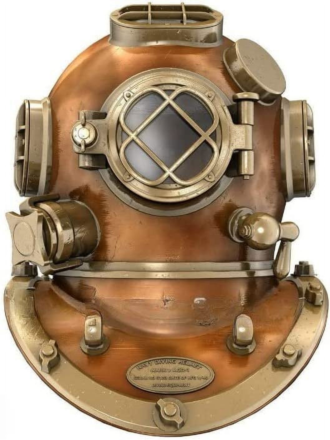 Nauticalmart Vintage Mark V Copper Brass Diving Helmet, Antique