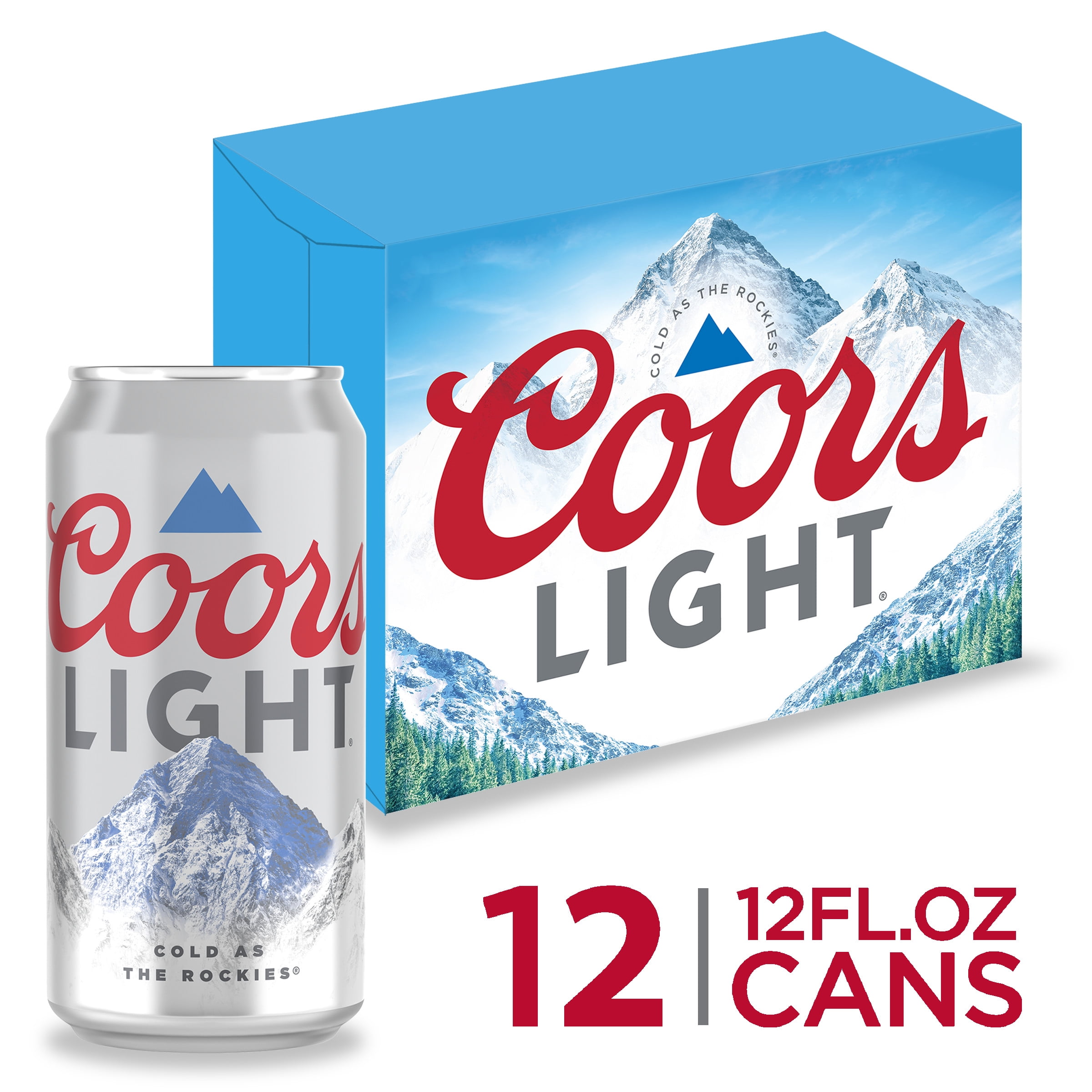 Coors Light Beer, Light Lager Beer, 12 Pack Beer, 12 FL OZ Cans, 4.2