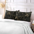 thumbnail image 5 of Luxury Black Gold Marble Plush Pillow Cases Body Size Ultra Soft Warm Pillowcases with Zipper 20"x54", 5 of 9