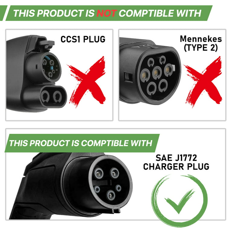 DEWALT SAE J1772 to Tesla Charging Adapter, Compatible with all Tesla  Electric Vehicles, High Power Connector 60A/250V, Easy to Connect, No Tools  Required