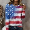 thumbnail image 2 of ASDFVBKG American Flag Shirts for Women 1776-2026 250th Anniversary Tees Crewneck Patriotic Blouse Crewneck Tops for Women Red 2XL, 2 of 5