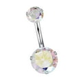 thumbnail image 2 of Esquirla Crystal Zircon Navel Labret Eyebrow Barbell Jewelry 3 3, 2 of 5