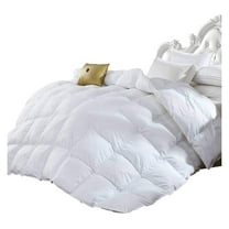 King Size Goose Down Comforter - 1200 Thread Count Egyptian Cotton - 750 Fill Power - White