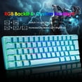 thumbnail image 7 of MK21 60% Mechanical Gaming Keyboard Mini Portable with Rainbow RGB Backlit Full Anti-Ghosting 61 Key Ergonomic Metal Plate Wired Type-C USB Waterproof for Typist Laptop PC Mac Gamer (Blue/Blue Switch), 7 of 7