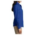 thumbnail image 3 of Womens Long Sleeve Carefree Poplin Uniforms Dress Cotton/Polyester Shirt True Royal 2X-Large, 3 of 6