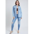 thumbnail image 2 of Women's Long Sleeve Denim Oversized Shacket, 2 of 19