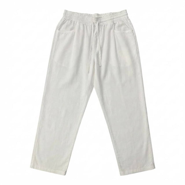 Pantalón George para Dama con Resorte y Jareta Blanco Talla M