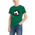 thumbnail image 2 of Zpanxa Chandails Athlétiques pour Garçons Imprimé Football Col Rond Manches Courtes Haut Décontracté Ample avec Polyester Spandex 2-3 Ans, 2 of 7