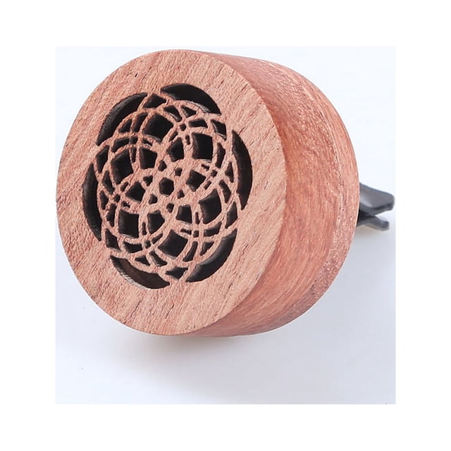 Essential Oil Car Diffuser with Vent Clip, Mini Portable Natural Log Lava Stone Aromatherapy Wooden$Essential Oil Car Diffuser Wooden Flower Car Diffuser Locket Mini Portable