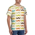 thumbnail image 2 of Bixox Men's Colorful Mustache Printed Short Sleeve Skinny Athletic T-Shirt, 2 of 6