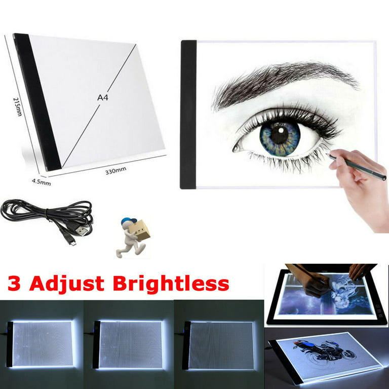 Portable A4 LED Copy Board Light Tracing Box, Ultra-Thin Adjustable USB  Power Artcraft LED Trace Light Pad For Tattoo Drawing, Streaming,  Sketching, A