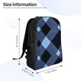 thumbnail image 2 of Single Side Full Backpack 16.1×11.8×4.5in Large Capacity Breathable Shoulder Belt Leisure Simple And Strong Bearing Capacity Argyle Plaid Blue_3, 2 of 8