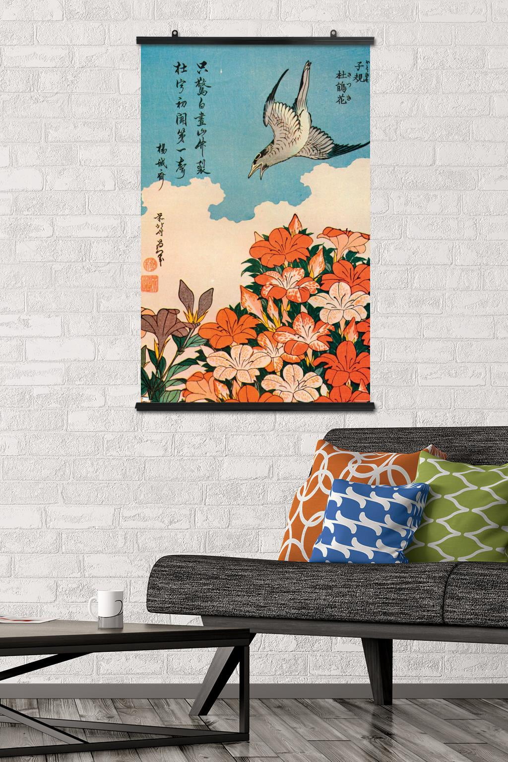 Cuckoo and Azalea by Katsushika Hokusai Wall Poster, 22.375" x 34"