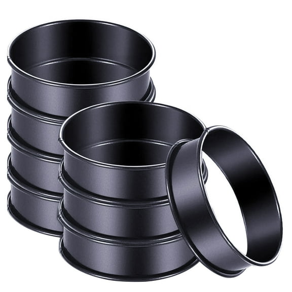 8Pack Crumpet Rings Non-stick English Muffin Ring 4 Inch Stainless Steel Double Rolled Tart Rings Upgraded Round Metal Cooking Pastry Ring Molds for baking