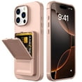 thumbnail image 2 of Designed for iPhone 16 Pro Wallet Phone Case,Built-in Mirror,With Card Holder(Hold 4-5 Cards and Folding Money),Heavy Duty Shockproof Military Grade Protection Rugged Phone Case,Rosegold, 2 of 7