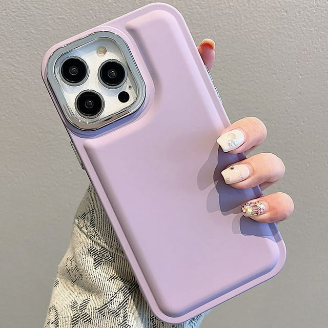Luxury Plating Design Solid Color Phone Case For iPhone 15 14 13 12 11 Pro Max New Girl Simple All-inclusive Soft Silicone Cover