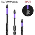 thumbnail image 1 of 3PCS Non-slip PH2 Magnetic Batch Head Cross Screwdriver Impact Drill Bit 50-90mm, 1 of 9