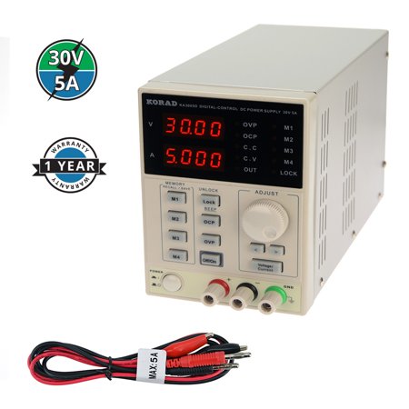 Variable Power Supply Dc KORAD KA3005D - Precision Variable Adjustable 30V, 5A DC Linear Power Supply Digital Regulated Lab Grade ()