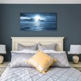 thumbnail image 6 of Aaheei wall art for living room Decorations Photo Prints - blue sea view The moon Landscape - Modern Home Decor The roomed and Ready to Hang artwork (Blue Ocean&Moon), 6 of 6
