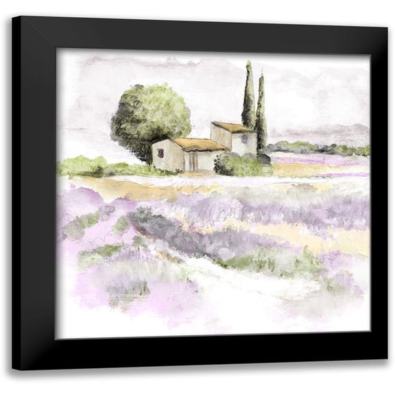 Tava Studios 12x12 Black Modern Framed Museum Art Print Titled - Elegant Lavender III