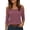 Dark Purple, variant on 3/4 Sleeve T Shirts for Women Cold Shoulder Three Quarter Sleeve Pullover with Relaxed Fit for Workdays Vacations and Everyday Comfort 3/4 Length Sleeve Womens Tops