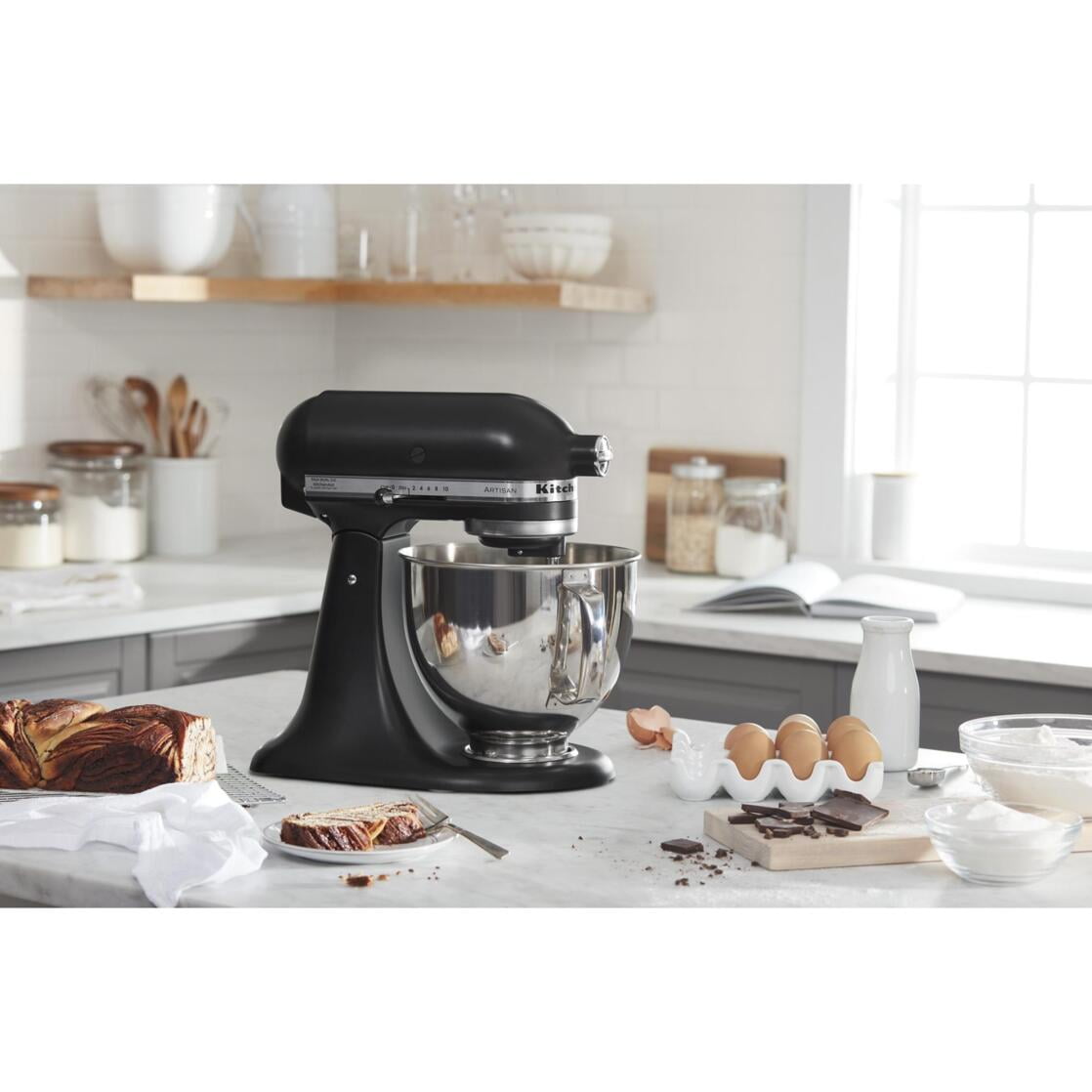 KitchenAid® Artisan® Series 5 Quart Tilt-Head Stand Mixer, Black Matte, KSM150PS