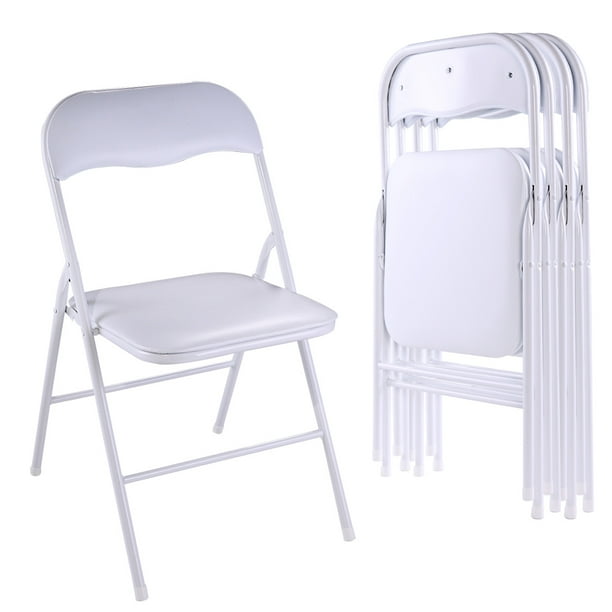 4pcs White Set Of Commercial Plastic Folding Chairs Wedding Party Event Chair Walmart Com Walmart Com