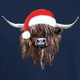 thumbnail image 3 of CafePress - Highland Cow Santa Hat Xmas T Shirt - Men's Classic Graphic Cotton T-Shirt, 3 of 4