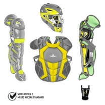 All Star Intermediate System7 Axis Elite Travel Team Catcher's Set Grey/Gold