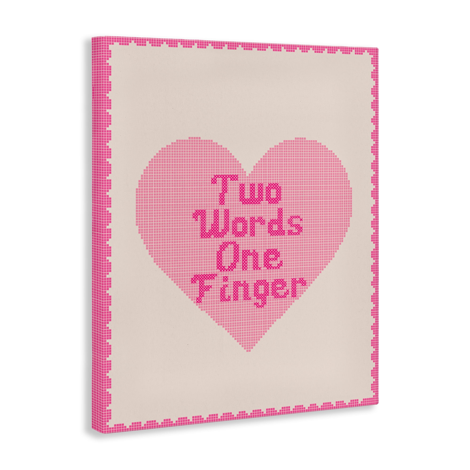 Stupell Industries Two Words One Finger Heart Canvas Wall Art, design by Lil' Rue