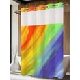 thumbnail image 4 of Abstract Ombre Colored,No Hook Shower Curtain Waterproof,Bathroom Curtains with Snap in Liners and See Through Top Window,Rainbow Watercolor Painting Art Hotel Style Bathtub Curtains Shower 72"Wx96"L, 4 of 8