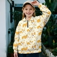 thumbnail image 2 of Uourmeti Bone Cute Corgi Print Girls Hunting Sweatshirt Half Zip Pullover Sweatshirts Outdoor Casual Top for Hunting Trip Adventure Camouflage Size 7-8, 2 of 7