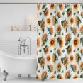 thumbnail image 2 of Shower Curtain Bathroom Set Watercolor Sunflower Leaves on White Waterproof Fabric Shower Curtains with Grommets&Hooks, Pastoral Plant Privacy Bath Curtain for Bathtub 72x72in, 2 of 9
