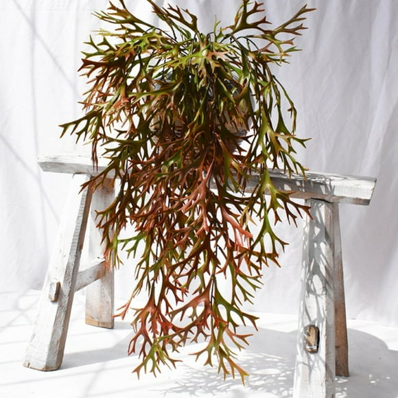 Simulation Rattan Room Ornament No Watering Pretty Simulation Fern Staghorn Green Plant