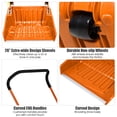 thumbnail image 5 of Resenkos Folding Snow Pusher Scoop Shovel with Wheels and Handle-Orange, 5 of 9