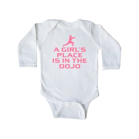 

Inktastic Girls Cute Karate Martial Arts Gift Baby Girl Long Sleeve Bodysuit