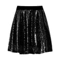 thumbnail image 6 of Women's Fashion High Waist Pleated Solid Color Short Skirt Loose Sequin Skirt High Waist Pencil Skirt A Line Mini Skirt Daily-Wear Flowy Shiny Glitter Mini Short Skirts Club Party Black L, 6 of 7