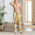 thumbnail image 6 of Lsque Groovy Floral Print Men's Pajama Pants, Lounge Pant - Comfortable Home Wear,Elastic Waistband, Stylish Design-Large, 6 of 9