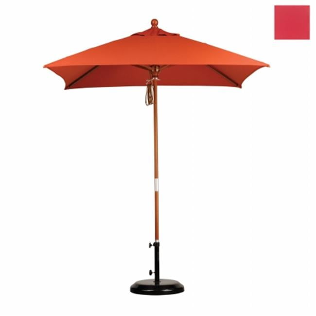 California Umbrella 7.5' Wood Market Umbrella Pulley Open Marenti Wood/Olefin 
