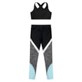 thumbnail image 3 of Doomiva Kids Girls Gymnastic Yoga Outfit Sports Bra Crop Top with Leggings Set Athletic Tracksuit Black&Light Blue 10, 3 of 7
