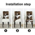 thumbnail image 5 of Chair Covers for Dining Room Set of 4,Cowhide Printing Spandex Stretch Dining Room Chair Cover,Removable Washable Kitchen Parsons Chair Covers Seat Slipcovers, 5 of 6